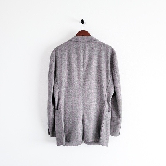 Adrian Jules Sport Coat Flannel Wool Blazer Plaid Gray Purple Mens 43 - Picture 12 of 15